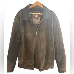 Andrew Marc Vintage 90s Suede Brown Leather Jacket Men’s Size XL